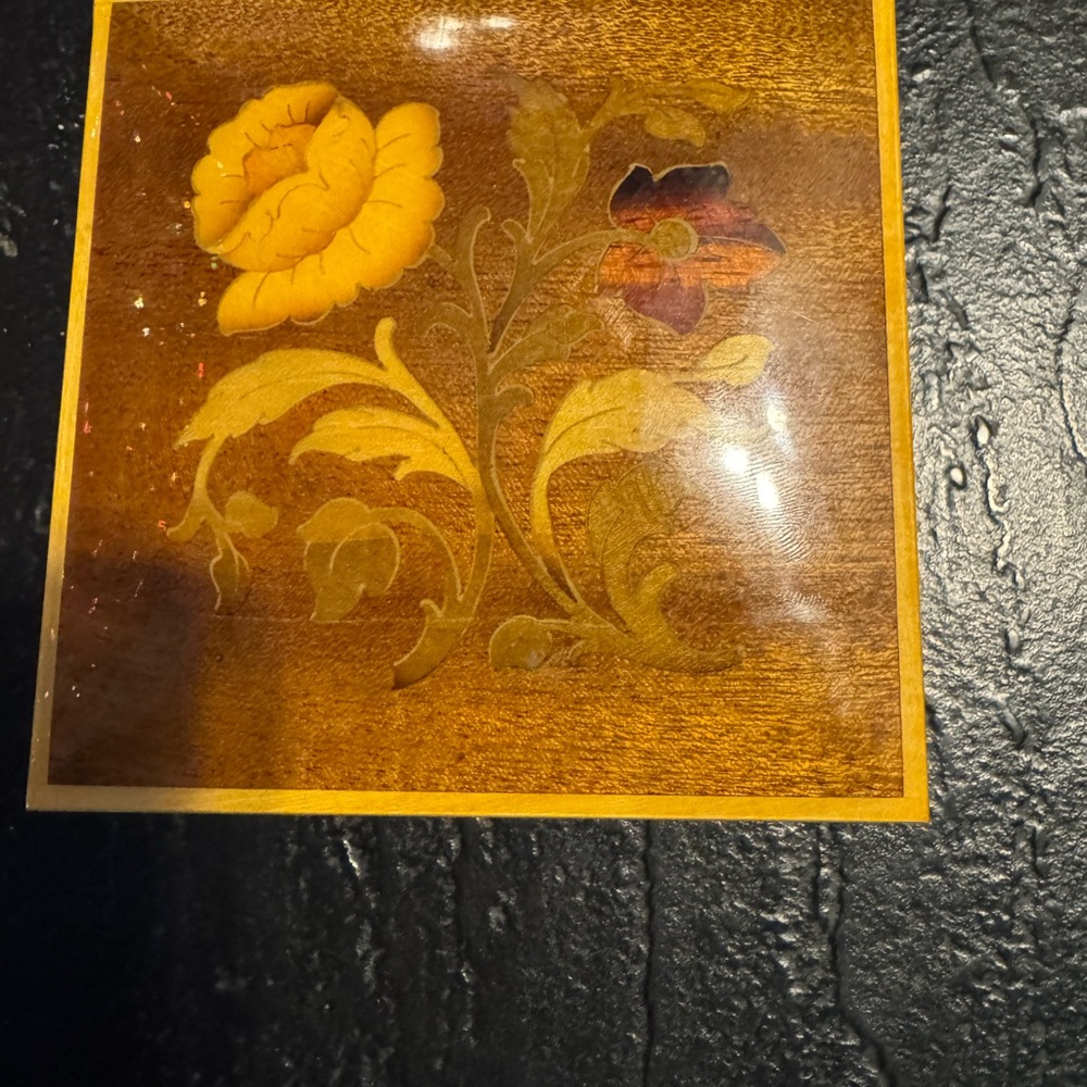Vintage Italian Sorrento Inlaid Wood Trinket Box – Floral Design